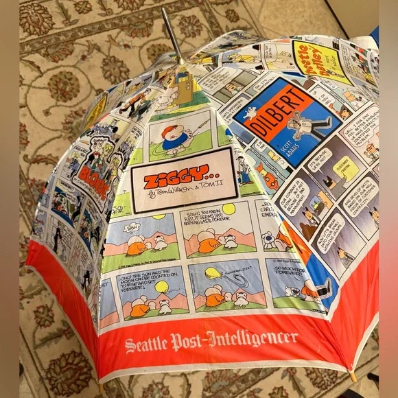 Seattle Post-Intelligencer Colorful Cartoons Umbrella - Picture 10 of 10
